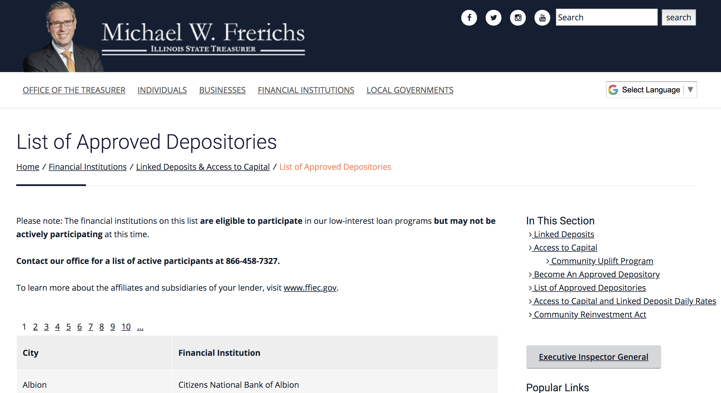 Approved Program Depositories